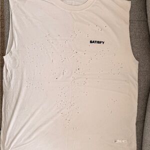 Satisfy White Sleeveless Muscle Shirt